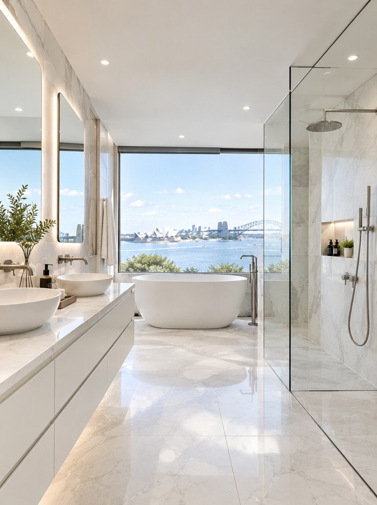 Modern luxury white bathroom